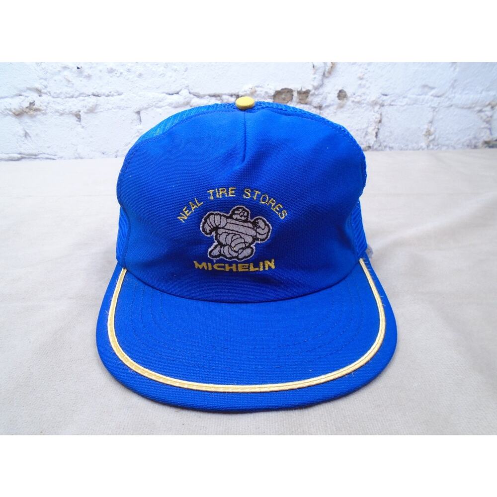 Vintage Michelin Man Tires Advertising Snapback Trucker Mesh Retro Gas & Oil Hat